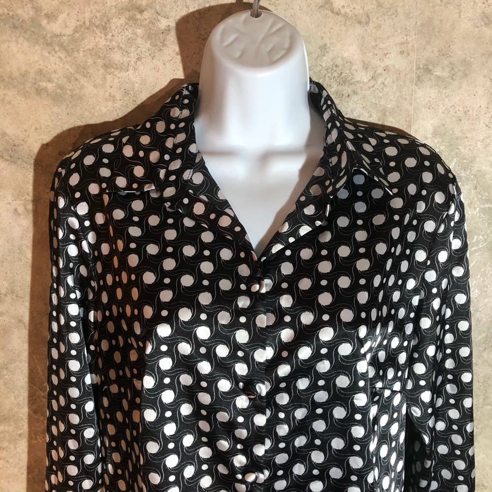 George Silky Smooth Button-Down Blouse - Picture 3 of 10